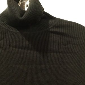 Black ribbed turtleneck sweater